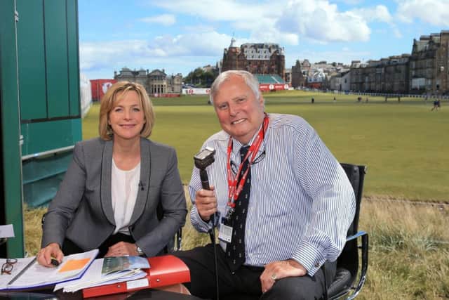 The commentary of the BBCs voice of golf, Peter Alliss, with presenter Hazel Irvine. Picture: Getty