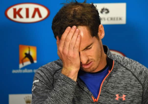 Andy Murray was left almost tearful by his loss in the Australian Open final. Picture: Getty