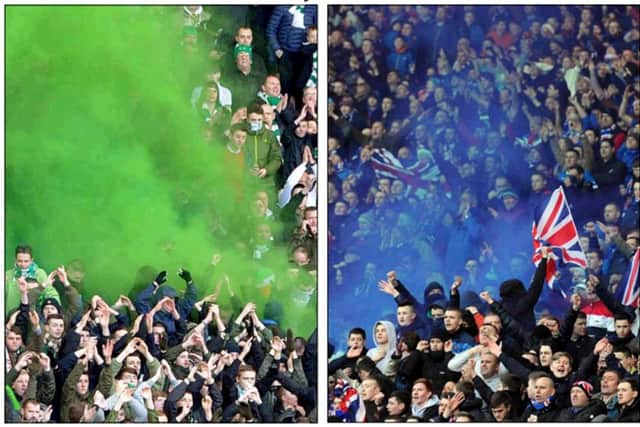 Firecrackers and smokebombs could be seen at both ends of the national stadium yesterday. Pictures: Lisa Ferguson