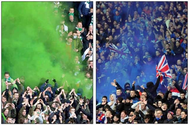 Firecrackers and smokebombs could be seen at both ends of the national stadium yesterday. Pictures: Lisa Ferguson