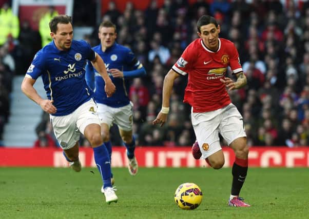 Angel di Maria in action for Manchester United against Leicester. Picture: Getty