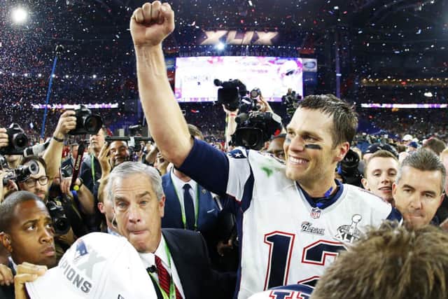 New England Patriots quarterback Tom Brady celebrates after leading his team to the Super Bowl title. Picture: Getty