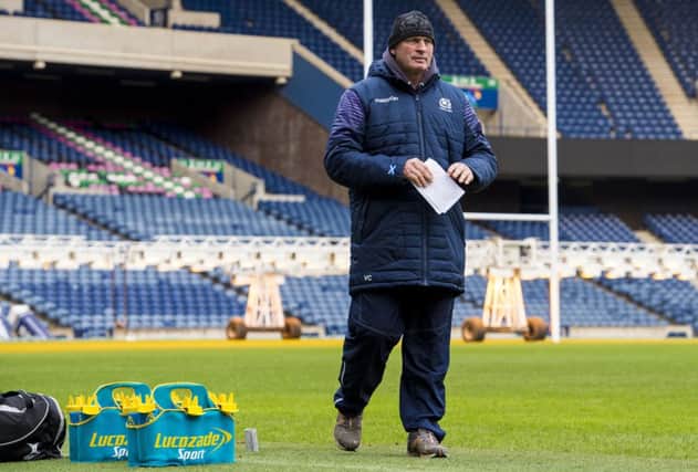Scotland Head Coach Vern Cotter prepares for training yesterday. Picture: SNS