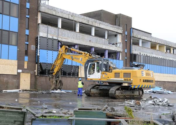 Abronhill High, the school that featured in Gregory's Girl, being demolished. Picture: TSPL
