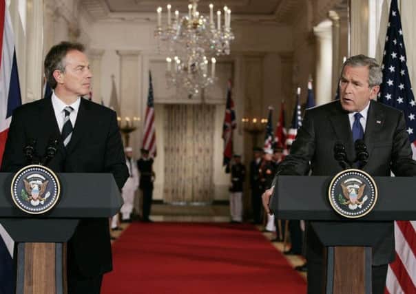 George W Bush and  Tony Blair during a news conference in 2006. Picture: Getty