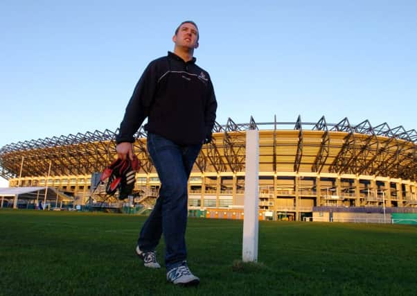 Brendan Laney at Murrayfield's back pitches, in January 2004. Picture: Ian Rutherford