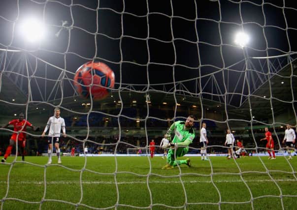 Andy Lonergan looks back as Philippe Coutinho scores Liverpool's second goal. Picture: Getty