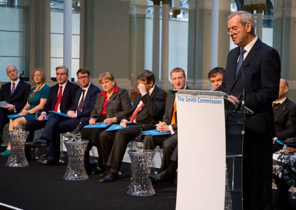 Lord Smith of Kelvin launches the Heads of Agreement with members of the five main Holyrood political parties in November. Picture: Alex Hewitt