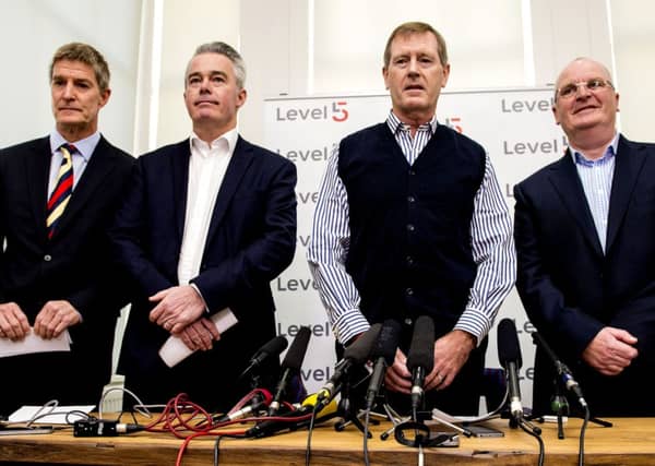 Richard Gough with Paul Murray, Dave King and John Gilligan. Picture: SNS