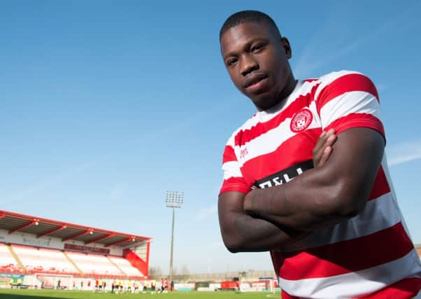 Hamilton unveil their new signing Nigel Hasselbaink. Picture: SNS