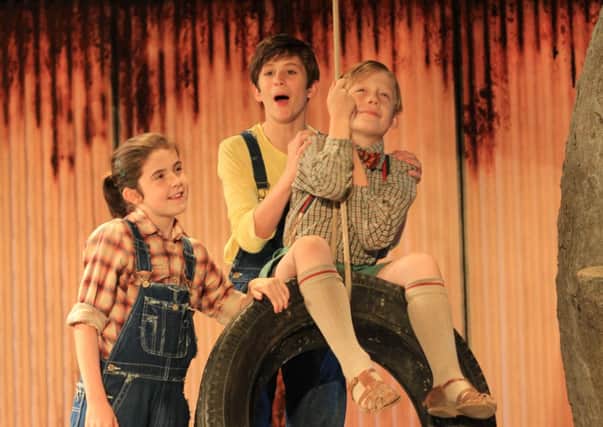 Ava Potter as Scout, Arthur Franks as Jem and Connor Brundish as Dill in To Kill a Mockingbird. Picture: Contributed