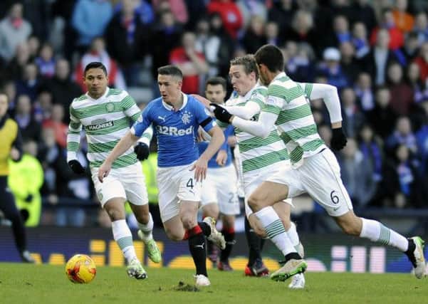 Fraser Aird's first taste of the Old Firm derby was cut short at half-time. Picture: John Devlin