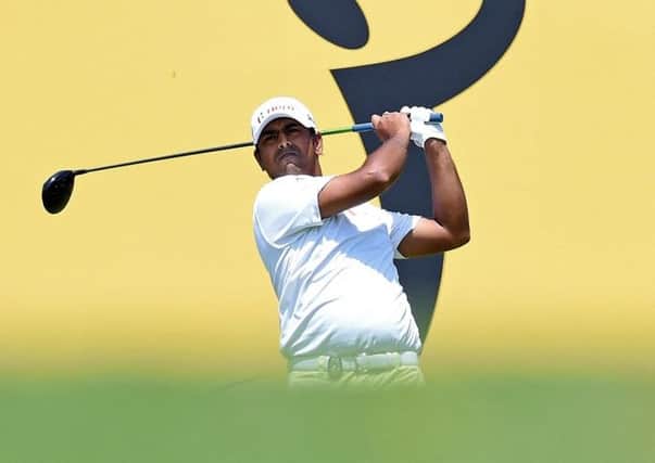 Anirban Lahiri tees off on the 12th hole on his way to his first European Tour victory in Kuala Lumpur. Picture: Getty