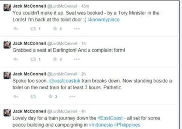 Jack McConnell's tweets. Picture: Twitter