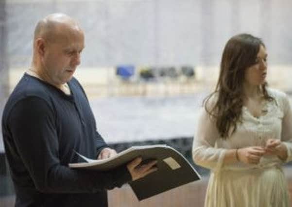 Scottish Opera Director Ashley Page with singer Lucy Hall in rehearsals. Picture: Contributed