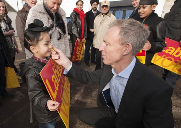 Scottish Labour leader Jim Murphy opens the new Labour Party offices in Bishopbriggs. with Baljeet Shergil. Picture: Roberto Cavieres