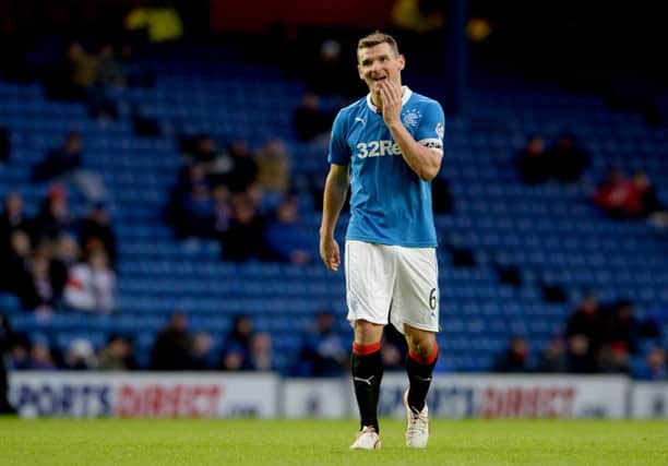 Lee McCulloch dejected after Rangers exited to Raith Rovers. Picture: SNS