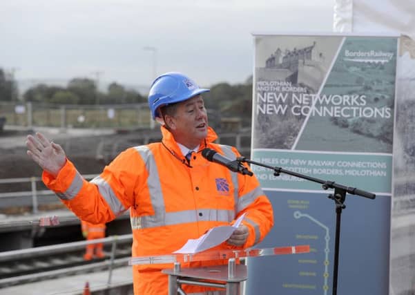The rail which Mr Brown will join is one of more than 1,000 laid on the line, which rest on more than 90,000 sleepers. Picture: TSPL