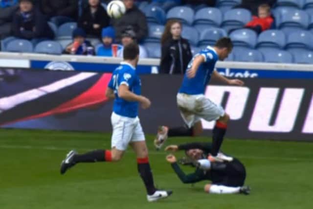 The incident where McCulloch clashed with Carrick at Ibrox. Picture: Contributed