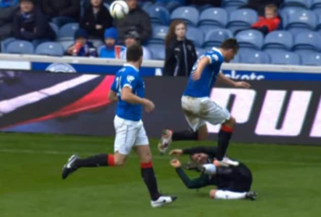 The incident where McCulloch clashed with Carrick at Ibrox. Picture: Contributed