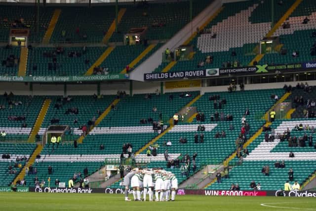 Celtic crowds have dwindled as fans have been less than gripped by the quality of football. Picture: SNS