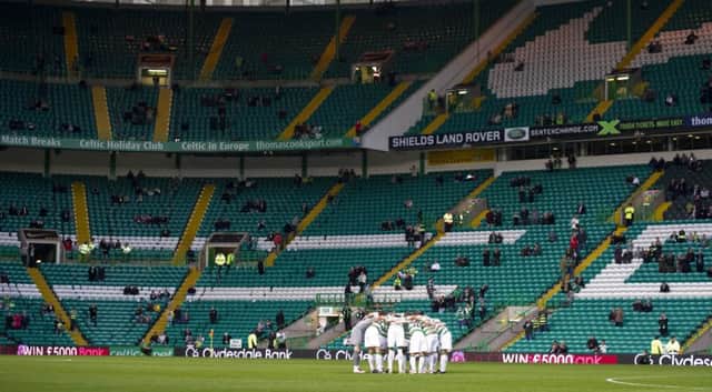 Celtic crowds have dwindled as fans have been less than gripped by the quality of football. Picture: SNS
