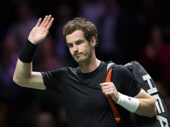 Andy Murray salutes the crowd after his match against Gilles Simon. Picture: Getty