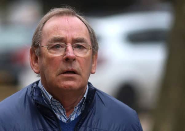 Ex-TV weatherman Talbot arrives at court, where he was convicted of indecent assault. Picture: Getty
