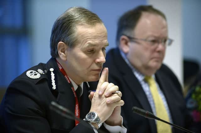 Sir Stephen House at the Scottish Police Authority board meeting on stop and search yesterday. Picture: TSPL