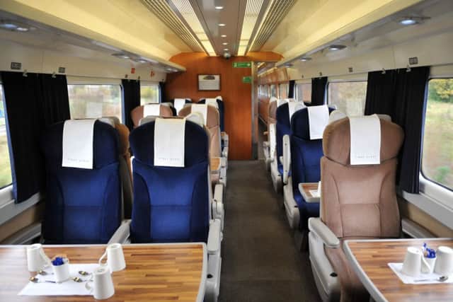 A photo of a first class carriage on an East Coast train, taken in 2010 Picture: Jane Barlow