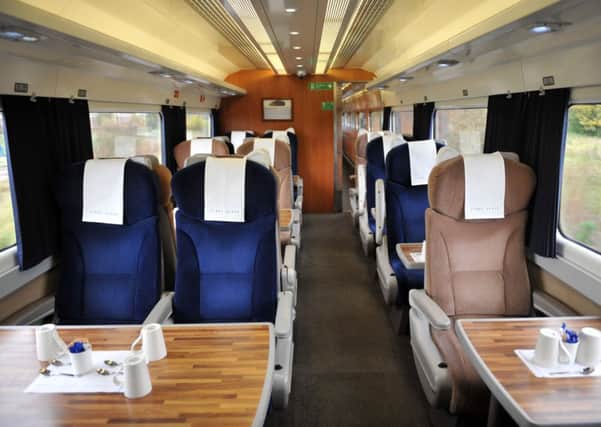 A photo of a first class carriage on an East Coast train, taken in 2010 Picture: Jane Barlow