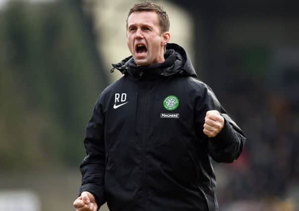 Celtic manager Ronny Deila celebrates at full-time. Picture: SNS