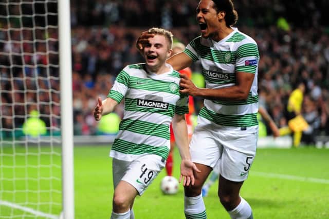 James Forrest, left, and Virgil van Dijk. Picture: Ian Rutherford