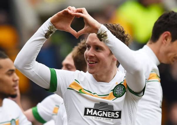 Stefan Johansen celebrates after scoring his side's second goal against St Johnstone. Picture: SNS