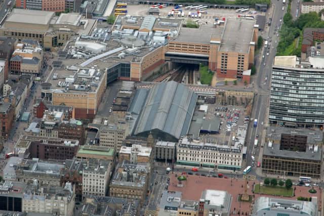 An aerial view of Glasgow Queen Street Station. Picture: TSPL
