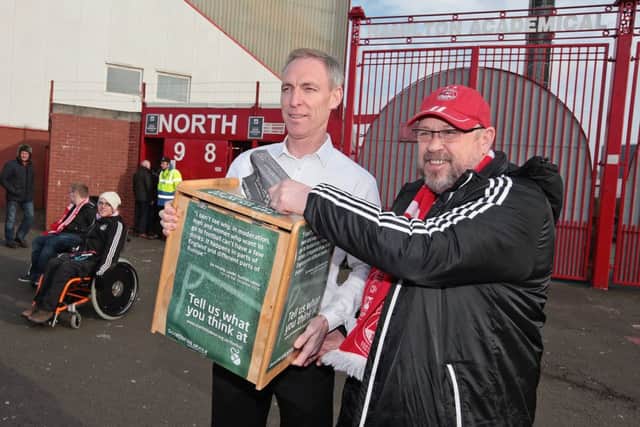 Jim Murphy spoke to fans at the weekend to discuss ending the ban on the sale of alcohol. Picture: Hemedia
