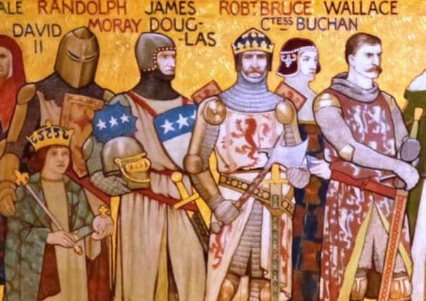 A painting of James 'Black' Douglas beside Robert the Bruce and other Scots heroes. Picture: CC
