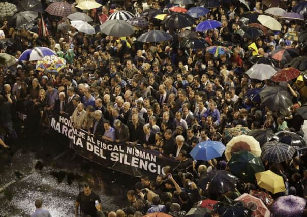 Some of the tens of thousands protesting in Buenos Aires over the death of Alberto Nisman. Picture: AP