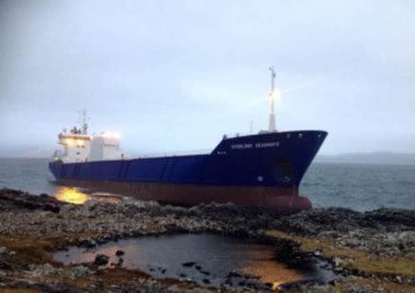 The vessel, with nine people on board, got into difficulty off Kilchoan near Ardnamurchan Point in the Highlands. Picture: SWNS
