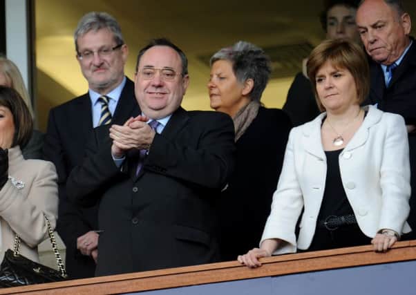 Alex Salmond and Nicola Sturgeon attend the Scottish Cup Final in 2012 between Hibernian and Hearts. Picture: TSPL