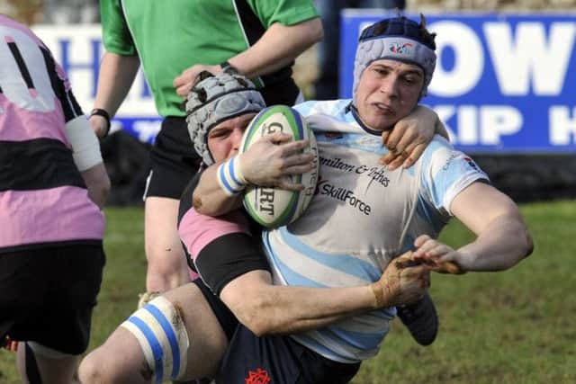 Accies No 8 Callum Reid, right, will return to action today after a long-term wrist injury. Picture: Robert Perry