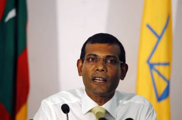 Mohamed Nasheed  due to lead a demo this Friday  was arrested yesterday on terror charges. Picture: AP