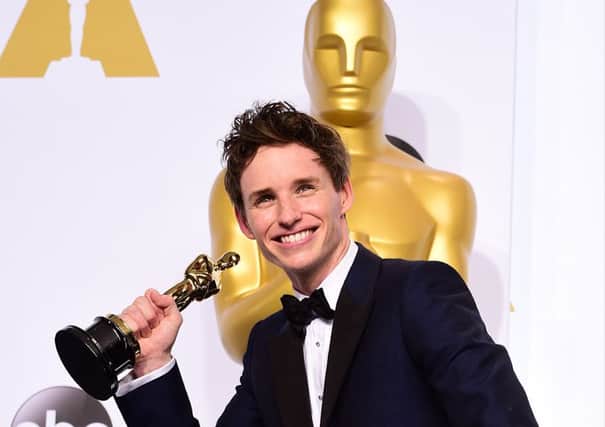 Eddie Redmayne picked up the Oscar for best actor for his portrayal of Stephen Hawking in The Theory of Everything. Picture: PA
