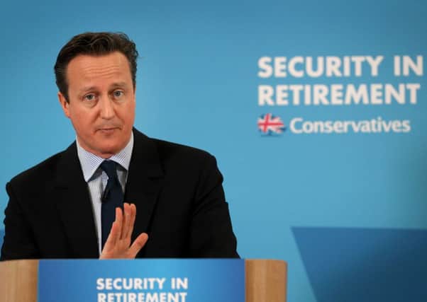 Prime Minister David Cameron speaks at SAGA. Picture: Getty