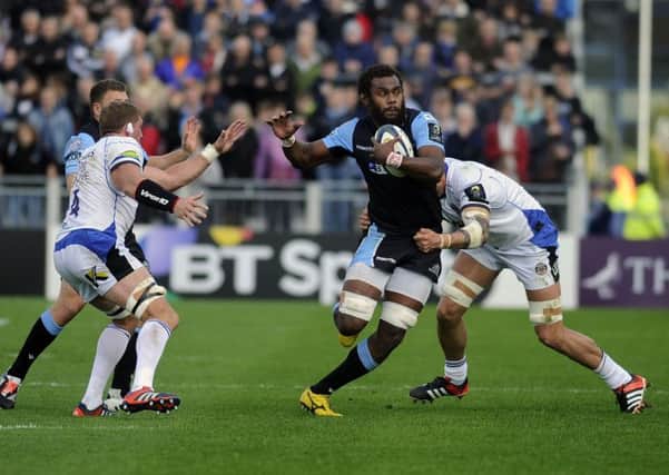 Leone Nakarawa, right with the ball, has been banned for three matches. Picture: John Devlin