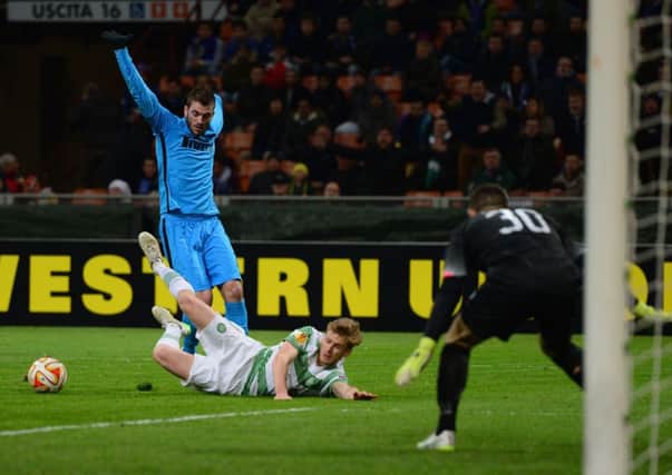 Stuart Armstrong had an early penalty claim for the visitors. Picture: Getty