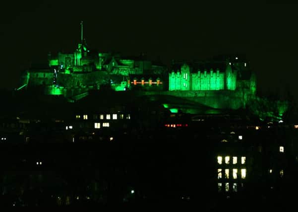 Edinburgh Castle is to follow other iconic landmarks by turning green for St Patrick's Day. Picture: Neil Hanna