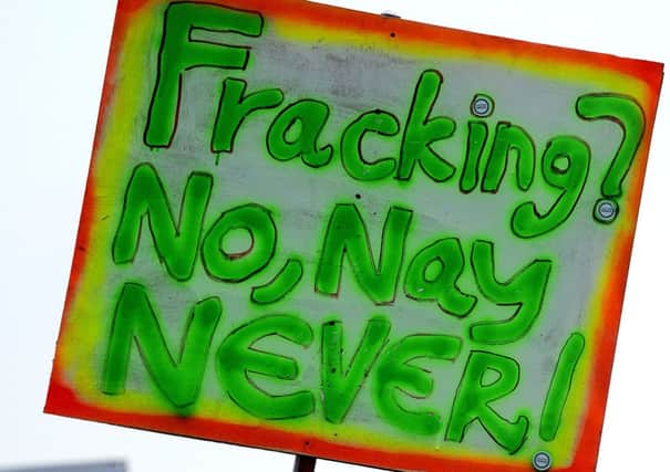 Anti-fracking protesters in Falkirk last year. Picture: Michael Gillen
