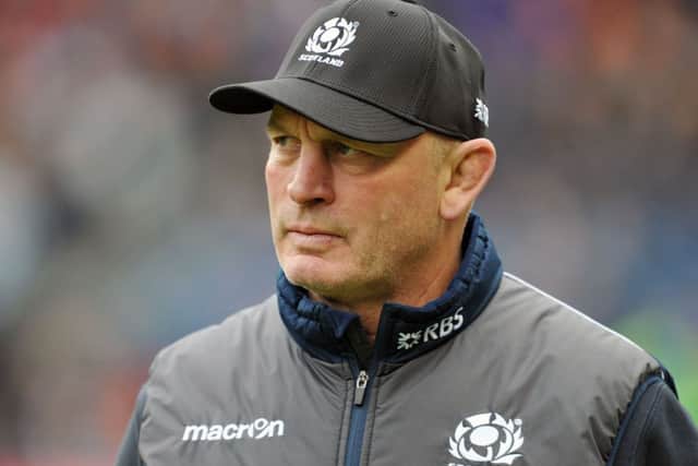 Scotland coach Vern Cotter is stony-faced at the final whistle. Picture: Ian Rutherford