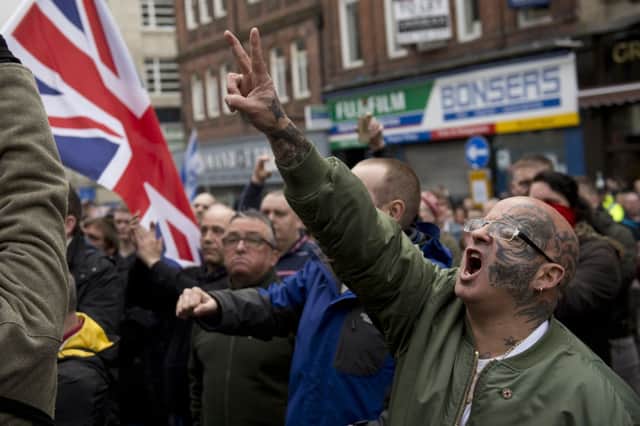 Pegida staged its first march in the UK, in Newcastle at the weekend. Picture: Getty